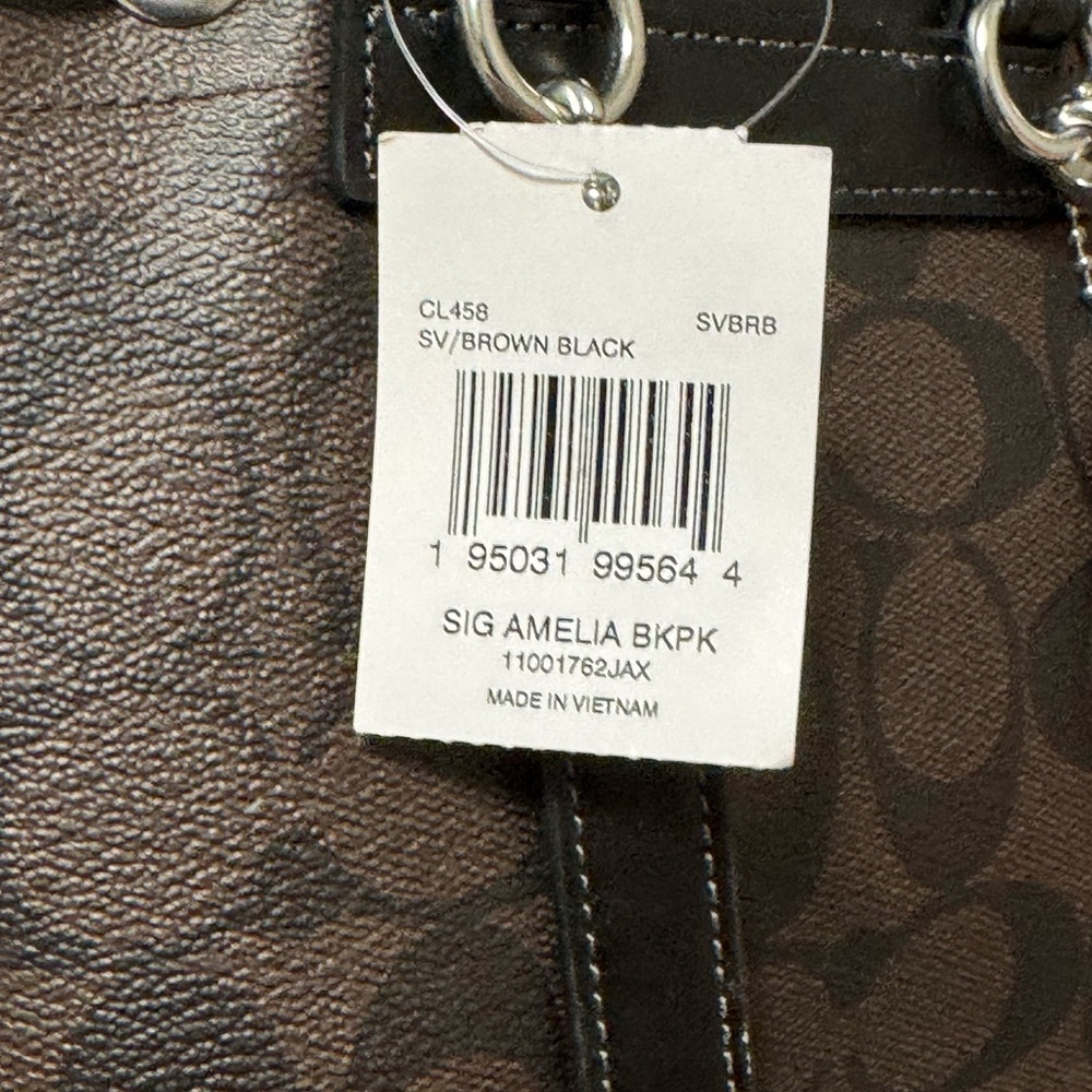 Coach Black and Brown Signature Amelia Backpack - Picture 5 of 5